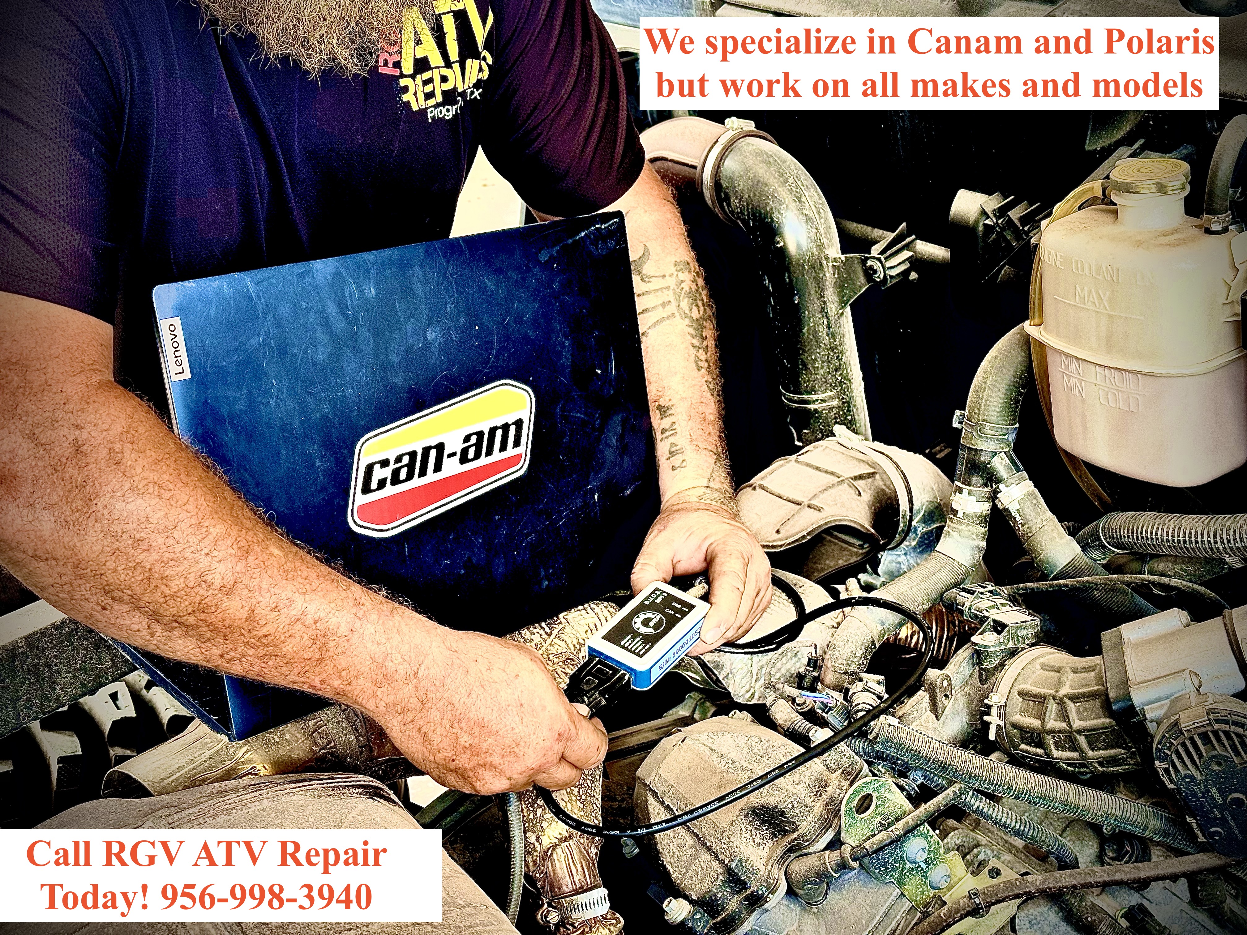 Roberto working on a truck